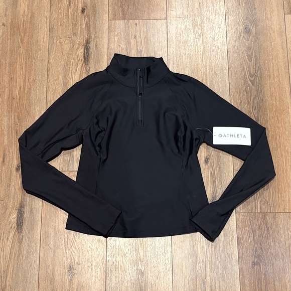 Athleta Jackets & Blazers - NWT women’s athelta black interval half zip medium jacket medium